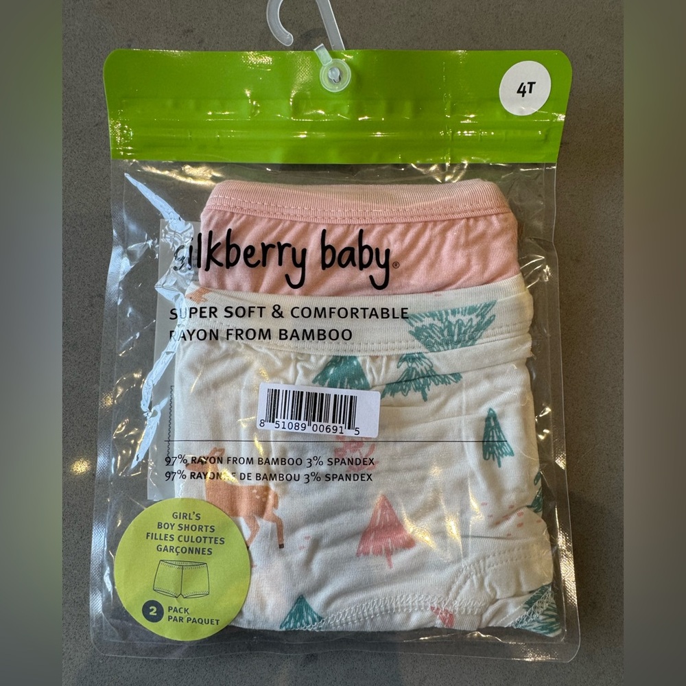 Silkberry Baby Girl's Boyshort underwear 2 pack BNWT